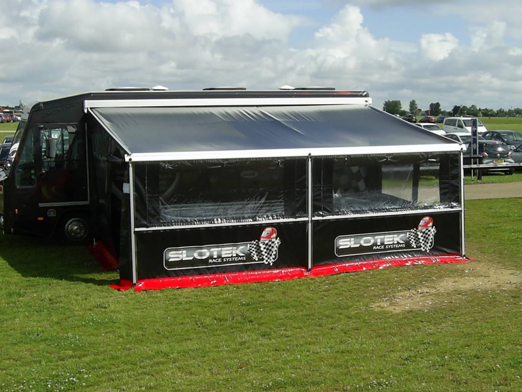 Slotek race systems jumbo wind out awning