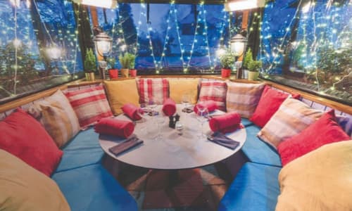 festive pop up awning