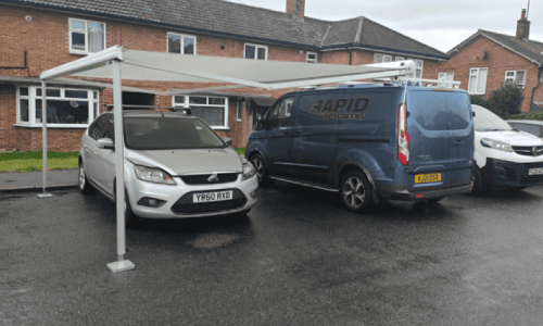 mobile workshop van in autumn weather
