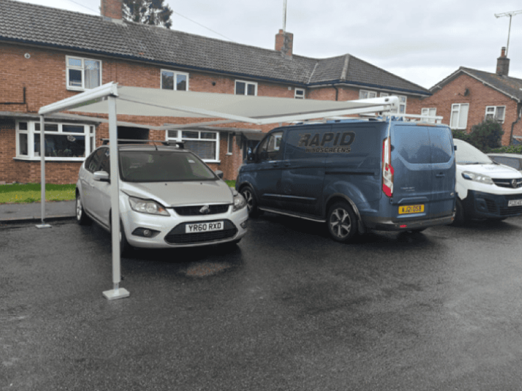 mobile workshop van in the rain