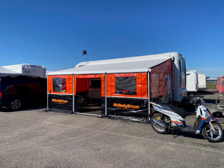 red motorsport awning
